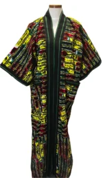 African Print Ankara Everyday wear mixed with Aso-Oke Kaftan Dress - Image 4