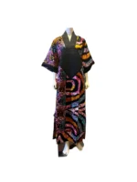 African Print Ankara Everyday wear mixed with Aso-Oke Kaftan Dress