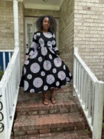 African Prints Ankara Afro Kandake Fit and Flare Dress - Image 3