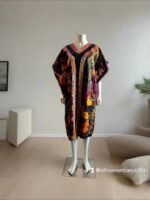 African Print Ankara Hand Beaded Short Bubu Maxi Dress - Image 4