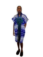 African Ankara Hand Beaded Short Maxi Bubu/Dress - Image 2