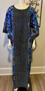 Beautiful Glittering Stone design African Ankara Print Kaftan/Dress - Image 3