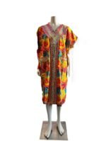 African Print Ankara Hand Beaded Short Bubu Maxi Dress - Image 5