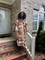 African Unique Damask Brocade with Sequin/Aso-Oke Boubou/Maxi Dress - Image 12