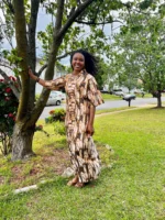 African Unique Damask Brocade Boubou/Maxi Dress
