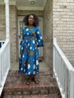African Prints Ankara Afro Kandake Fit and Flare Dress - Image 2