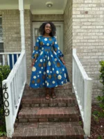 African Prints Ankara Afro Kandake Fit and Flare Dress - Image 10