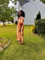African Unique Damask Brocade with Sequins Boubou/Maxi Dress - Image 3