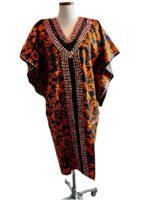 African Print Ankara Hand Beaded Short Bubu Maxi Dress - Image 6