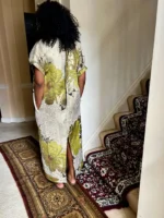 African Unique Damask Brocade with Sequins Boubou/Maxi Dress - Image 5