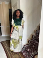 African Unique Damask Brocade with Sequins Boubou/Maxi Dress - Image 8