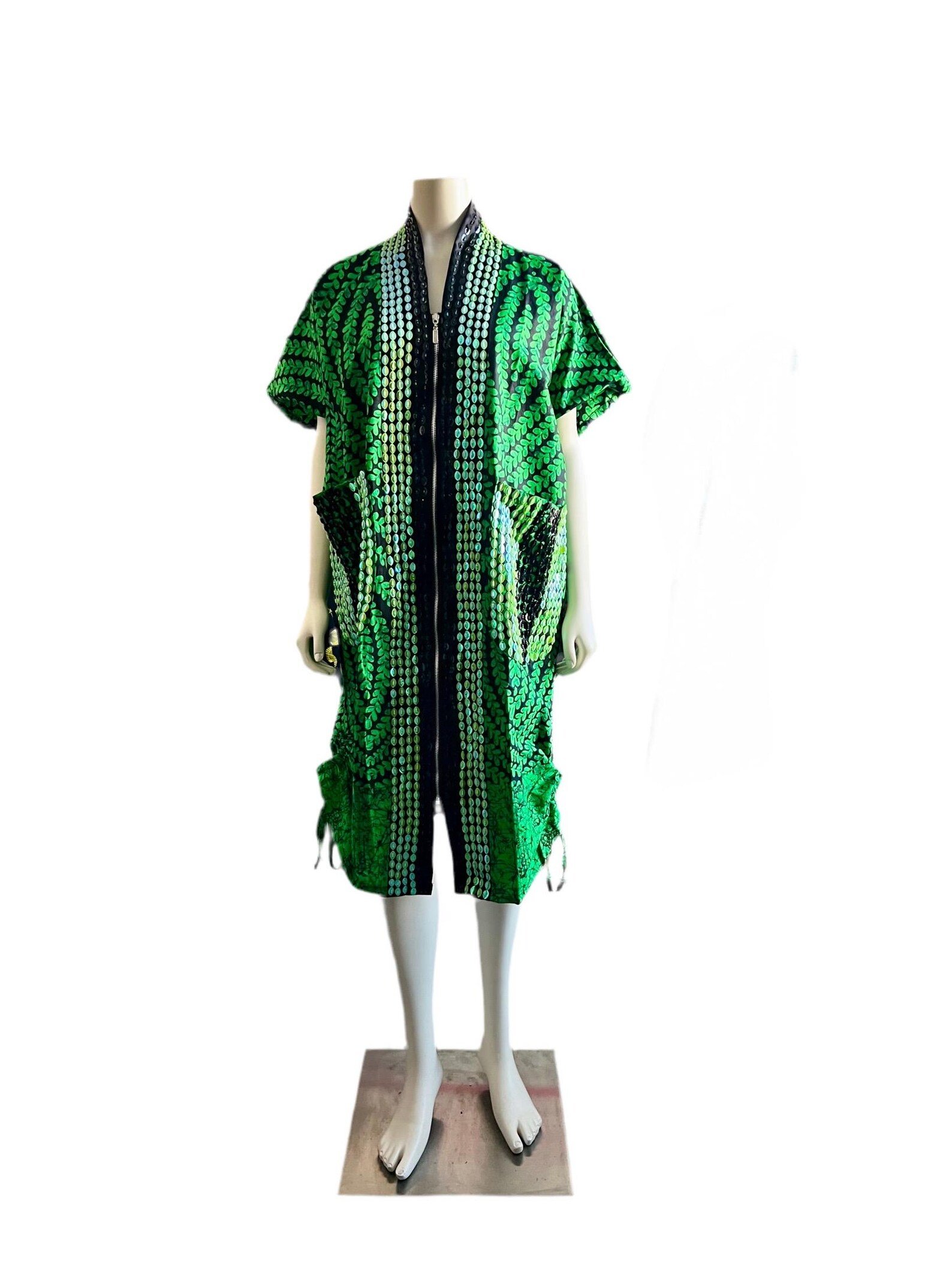 African Ankara Hand Beaded Short Maxi Bubu/Dress - Image 1