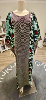 Beautiful Glittering Stone design African Ankara Print Kaftan/Dress - Image 6
