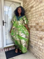 African Unique Damask Brocade with Sequin/Aso-Oke Boubou/Maxi Dress