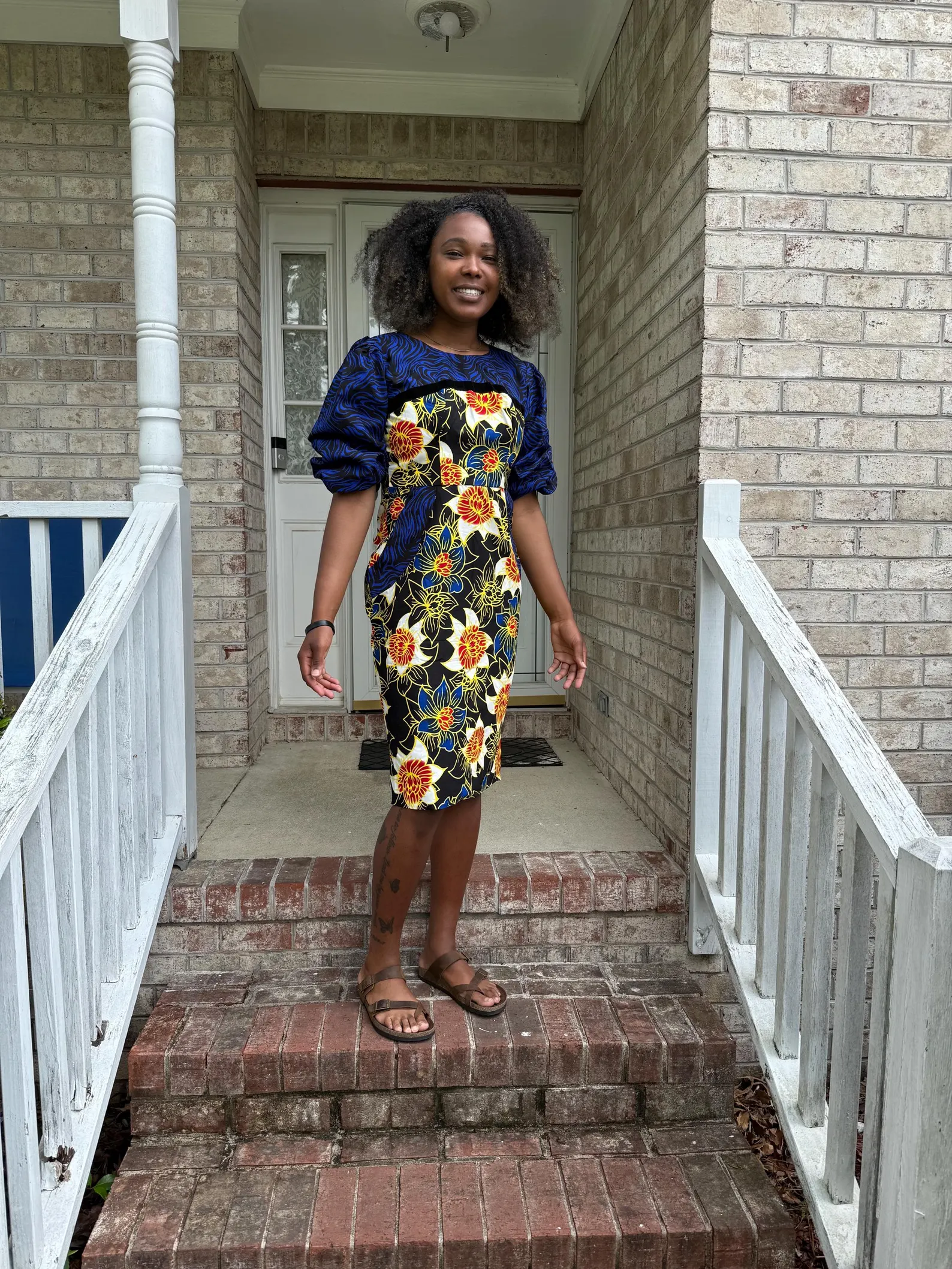 African Floral Print Ankara Dress - Image 1