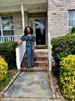 African Print Ankara Tie front/Off shoulder Fashion Dress