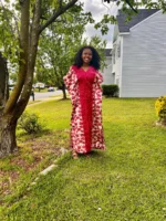 African Unique Damask Brocade with Sequins Boubou/Maxi Dress - Image 11