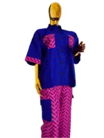 Mixed Pattern African Ankara Print 2p Pant Set - Image 8