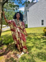 African Unique Damask Brocade with Sequin/Aso-Oke Boubou/Maxi Dress - Image 3