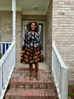 African Prints Ankara 2 Tones Afro Jemima Fit and Flare