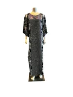 Beautiful Glittering Stone design African Ankara Print Kaftan/Dress - Image 7