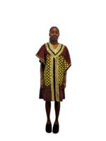 African Print Ankara Hand Beaded Short Bubu Maxi Dress - Image 2