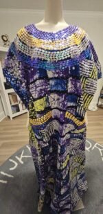 African Ankara Hand Beaded Round Neck Maxi Bubu/Dress - Image 7