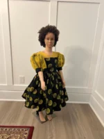 African Ankara Girls Afro Sunshine Ball Dress - Image 3