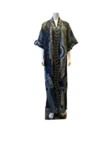 African Ankara Kimono Stoned Kaftan Dress - Image 3