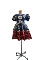 African Ankara Girls Afro Sunshine Ball Dress - Image 2