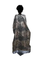 Luxury African Damask Brocade Bubu Maxi Dress - Image 9