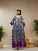Luxury African Damask Brocade Bubu Maxi Dress - Image 10