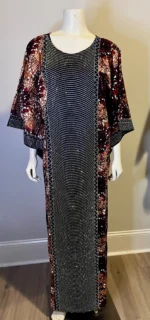 Beautiful Glittering Stone design African Ankara Print Kaftan/Dress - Image 4