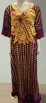 African Embroidered Lace Kaftan Dress - Image 3
