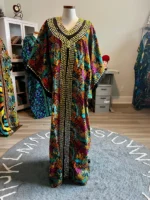 African Print Ankara Hand Beaded Bubu Maxi Dress - Image 5