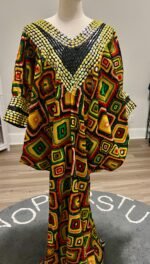 African Print Ankara Hand Beaded Bubu - Image 4