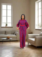 African Print Ankara Stripped Design 2 p Pant Set