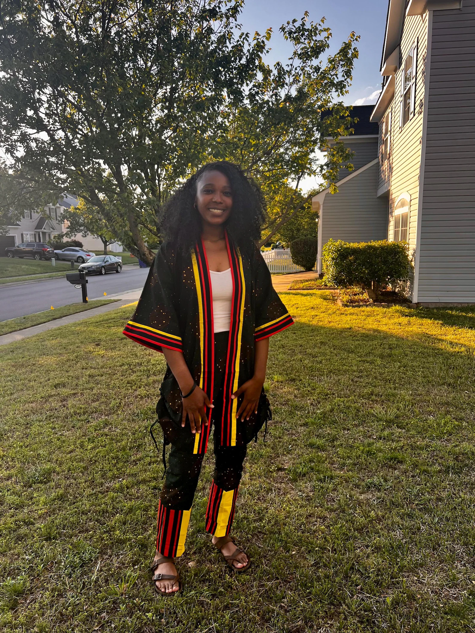 African Print Ankara Kimono Pant Set - Image 1