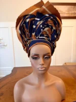 Traditional African Bridal and Rich Aunty Headgear/Head Tie Aso-Oke/Kente Auto Gele 2p Set Gele and Ipele