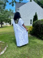 African Unique Damask Brocade with Sequin/Aso-Oke Boubou/Maxi Dress - Image 11