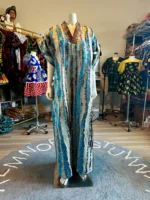 African Luxuy Jaquard Tulle Embroidered/Beaded Kaftan