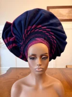 Traditional African Bridal and Rich Aunty Headgear/Head Tie Aso-Oke/Kente Auto Gele 2p Set Gele and Ipele - Image 2
