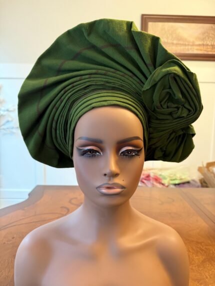 Traditional African Bridal and Rich Aunty Headgear/Head Tie Aso-Oke/Kente Auto Gele 2p Set Gele and Ipele