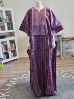 African Women Embroidered Brocade Batik/Adire Print Kaftan/Bubu