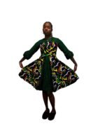 African Print Ankara Formal Mixed Pattern Dress