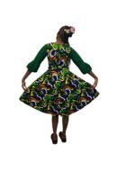 African Print Ankara Formal Mixed Pattern Dress - Image 2