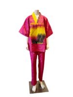 African Kente Gold Print 2p Pant Set - Image 6