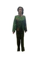 African Kente Gold Print 2p Pant Set - Image 9