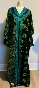 African Print Hand Beaded Luxury Dress - Image 9