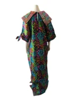 African Print Hand Beaded Ankara Maxi Dress - Image 2